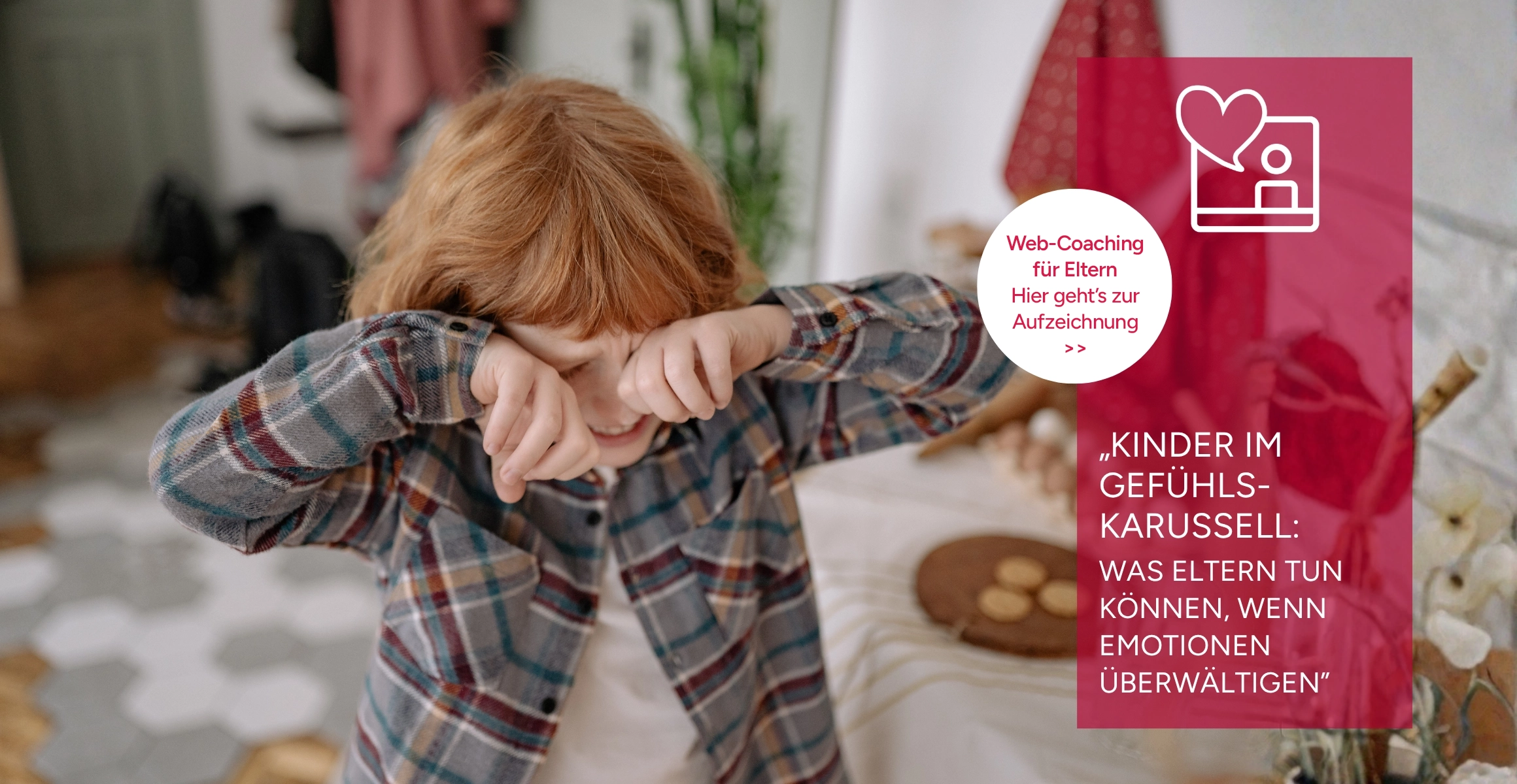 Schmuckbild mit Text: Aufzeichnung des Web-Coachings für Eltern zum Thema 